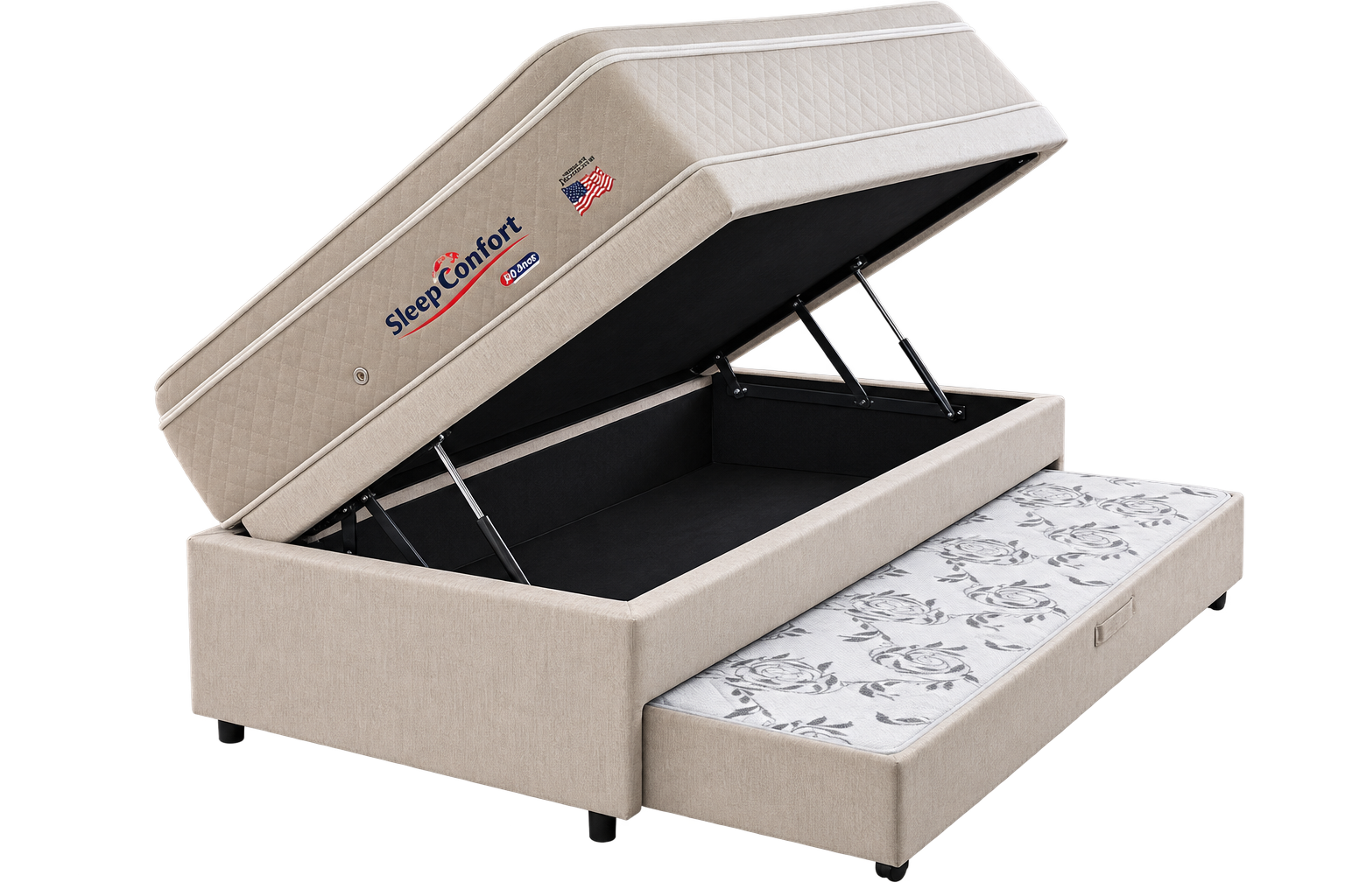 Colchão SleepConfort Conjunto Baú + Bicama